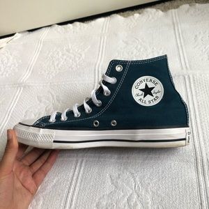 Teal Converse Chuck Taylor high tops